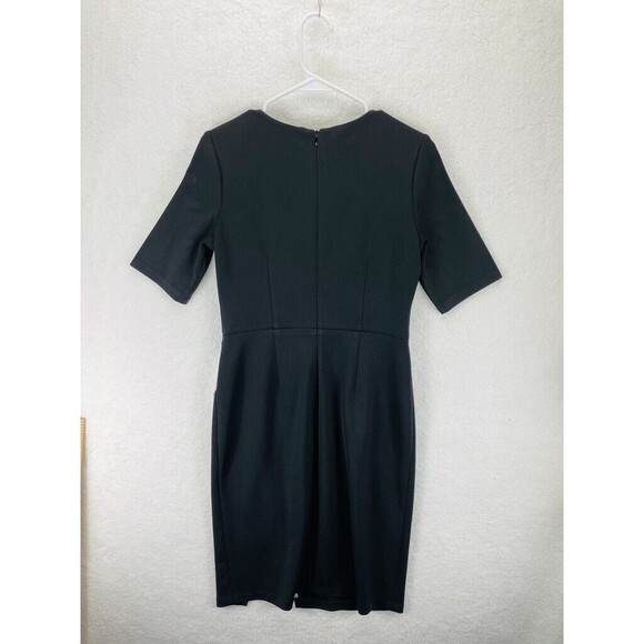 Wisp Knit Midi Dress Women’s Size 8 Black Contrast Line Split Hem Elegant - Picture 6 of 7